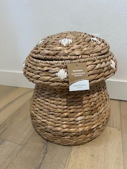 World market mushroom wicker basket