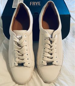 Frye Women’s Ivy Low Lace Leather Sneakers White Marble Sole NIB Size 8.5