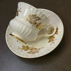 Collectible Crown Gold Teacup And Saucer - Fine Bone China
