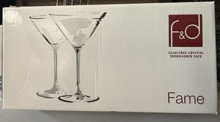 f&d Fame Crystal Martini Glasses – Set of 6 (Lead-Free) – New - 3 BOXES AVAILABLE, PRICE IS FOR EACH