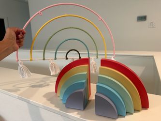 Rainbow book ends and Wall Hanging Set