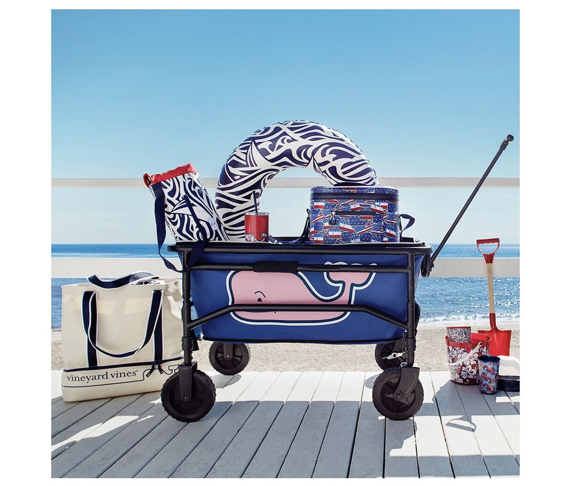 SMILING PINK WHALE FOLDABLE WAGON