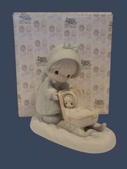 Precious Moments Porcelain Figurine – "January" (Calendar Girl Series)