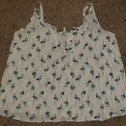 Sonoma Summer Sleeveless Tank-Top Shirt Flamingo Design (Plus Size)