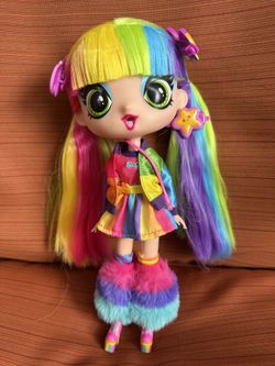 Decora Girls 11” Rainbow Hair Doll Green Eyes Shoes Jacket Skirt