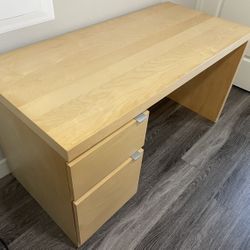 Ikea MALM Desk Birch 