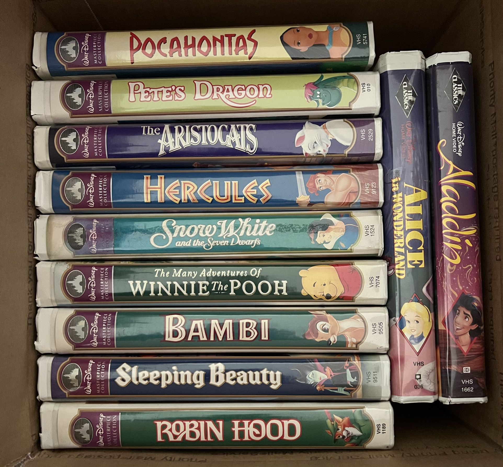 Lot Of 12 VHS Walt Disney Movies Masterpiece Collection 