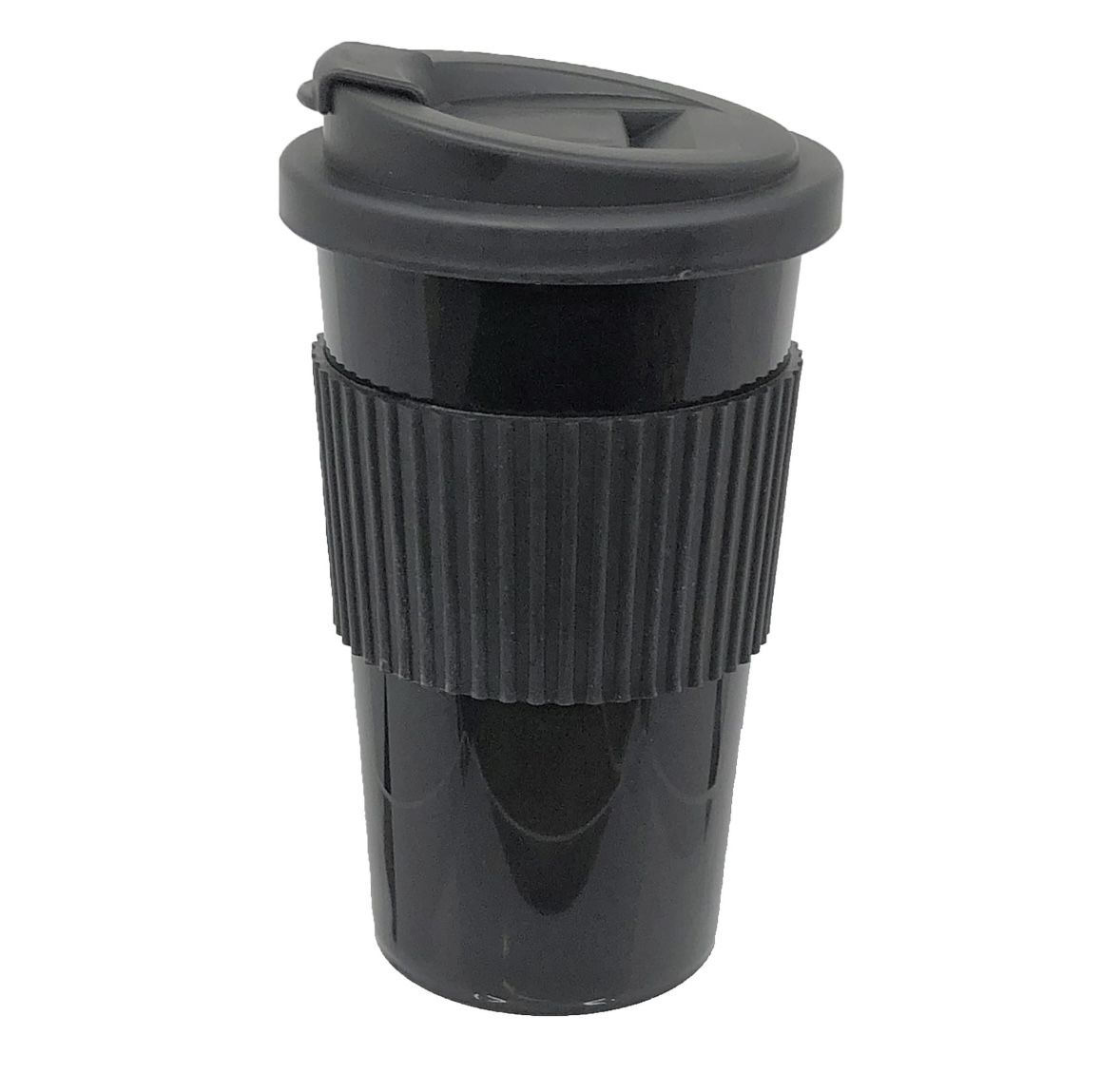 18 oz. Travel Cup with Ribbed Soft Grip, Black