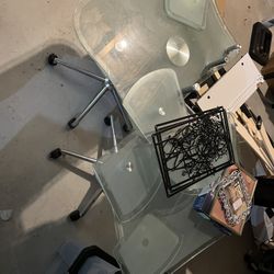 Two Frosty Glass Desks