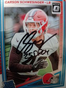 Carson schwesinger autograph NFL card Cleveland Browns