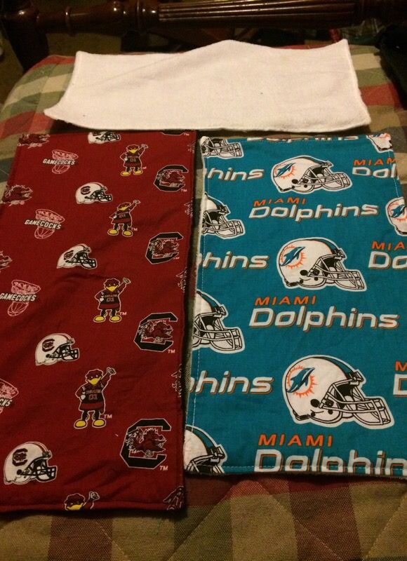 Sweat towels w/teams on one side-along with a towel