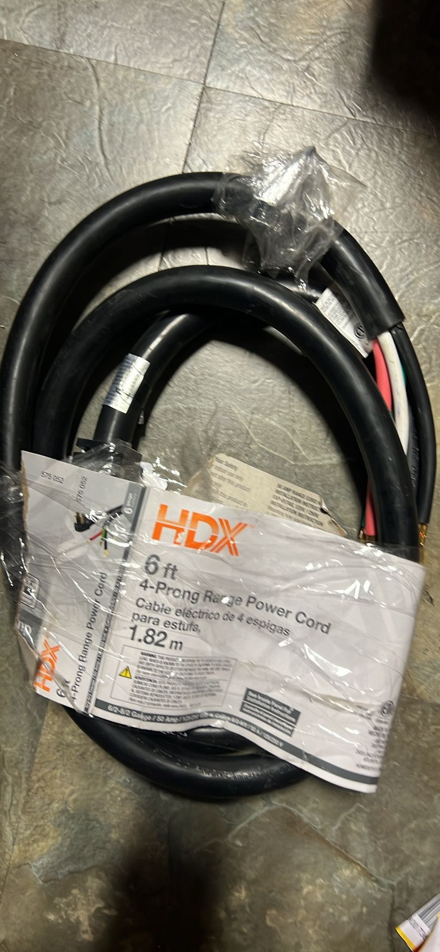 6 ft. 6/4 50 Amp 4-Prong Range Power Cord, Black 299