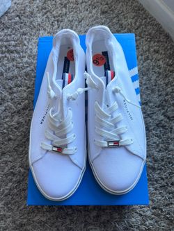 Tommy Hilfiger White Canvas Sneakers Size 9.5