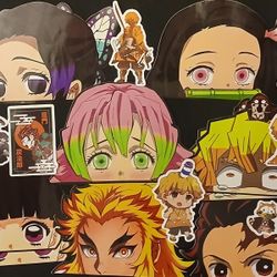 Demon Slayer Inosuke Hashibira Anime Peeker Car Decal Sticker Set Of x17 ( 4.25" H x 6.65" W