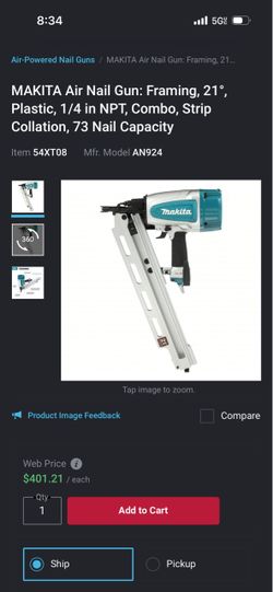 Makita AN924 21° Framing Nail Gun