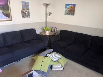 Matching Black Sofa Set (2 Sofas) – Excellent Condition