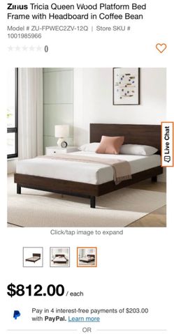 Queen bed frame with headboard