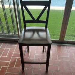 3 Wooden Bar Height Chairs