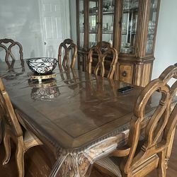 dining Table  6 chairs and cabinet