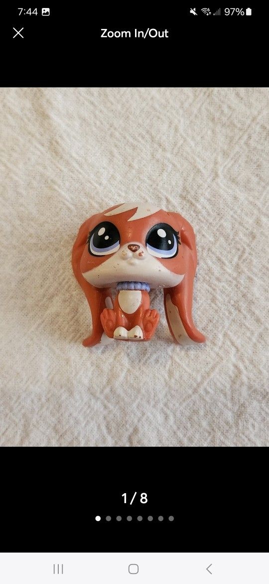 LPS Mini Conchita Chipley Dog Puppy. Pawsabilities. #335. Brown & Beige with Purple Eyes. Adorable Littlest Pet Shop figurine. Bundle to save on