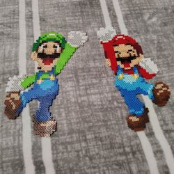 Mario & Luigi Perler Fuse Beads Handmade Art