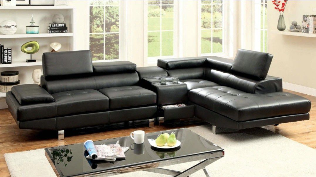 Brand New.! 3pc Leather Modern Sectional😍/ Take It home with Only $39down/ Hablamos Español Y Ofrecemos Financiamiento 🙋 