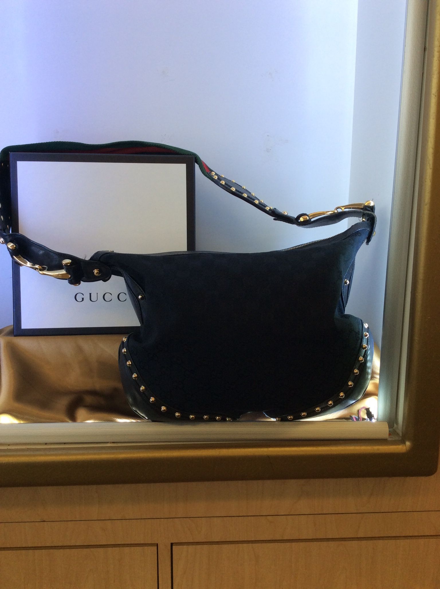 GUCCI BLACK BAG CANAVAS AND LEATHER