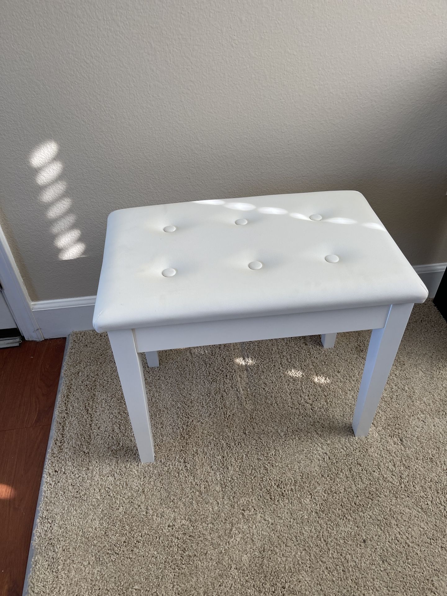 White Piano Bench