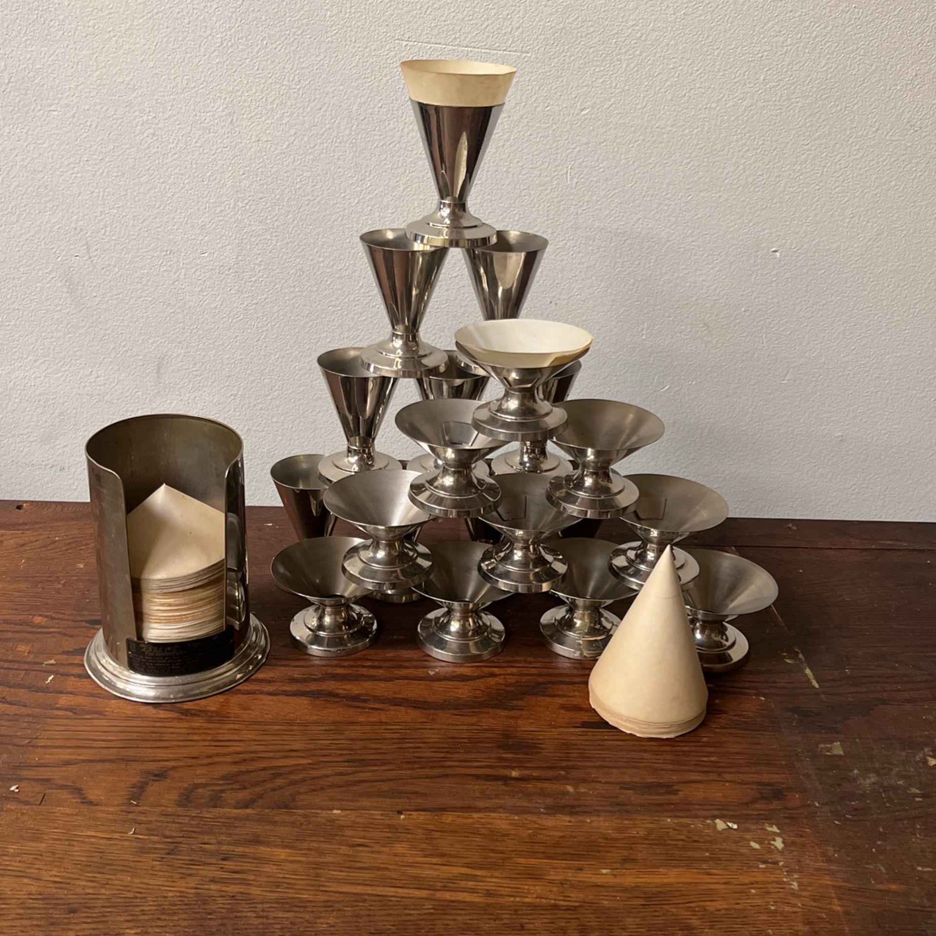 Vintage Vortex Soda Fountain Cups & Paper Cup Dispenser