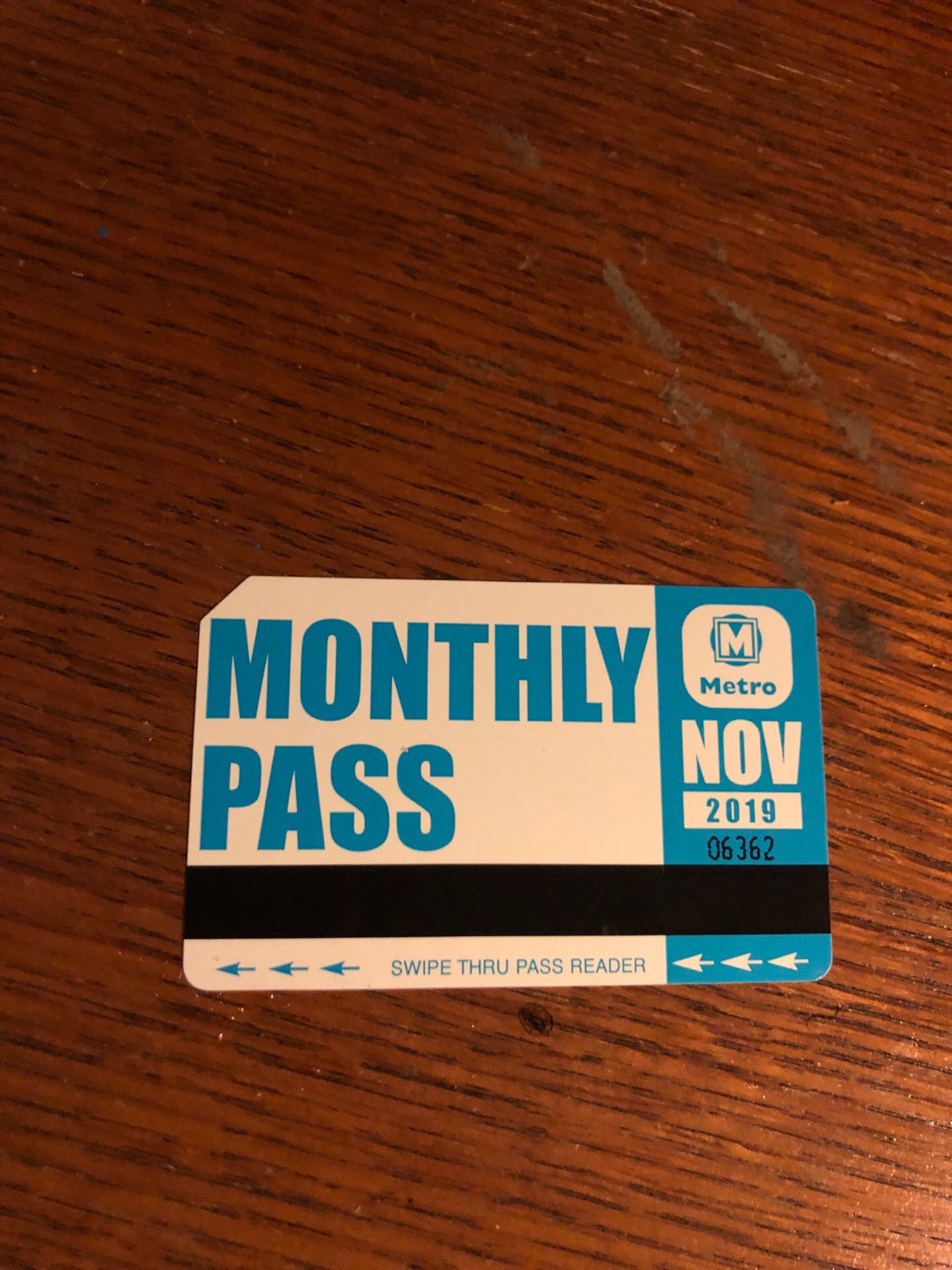 November monthly pass