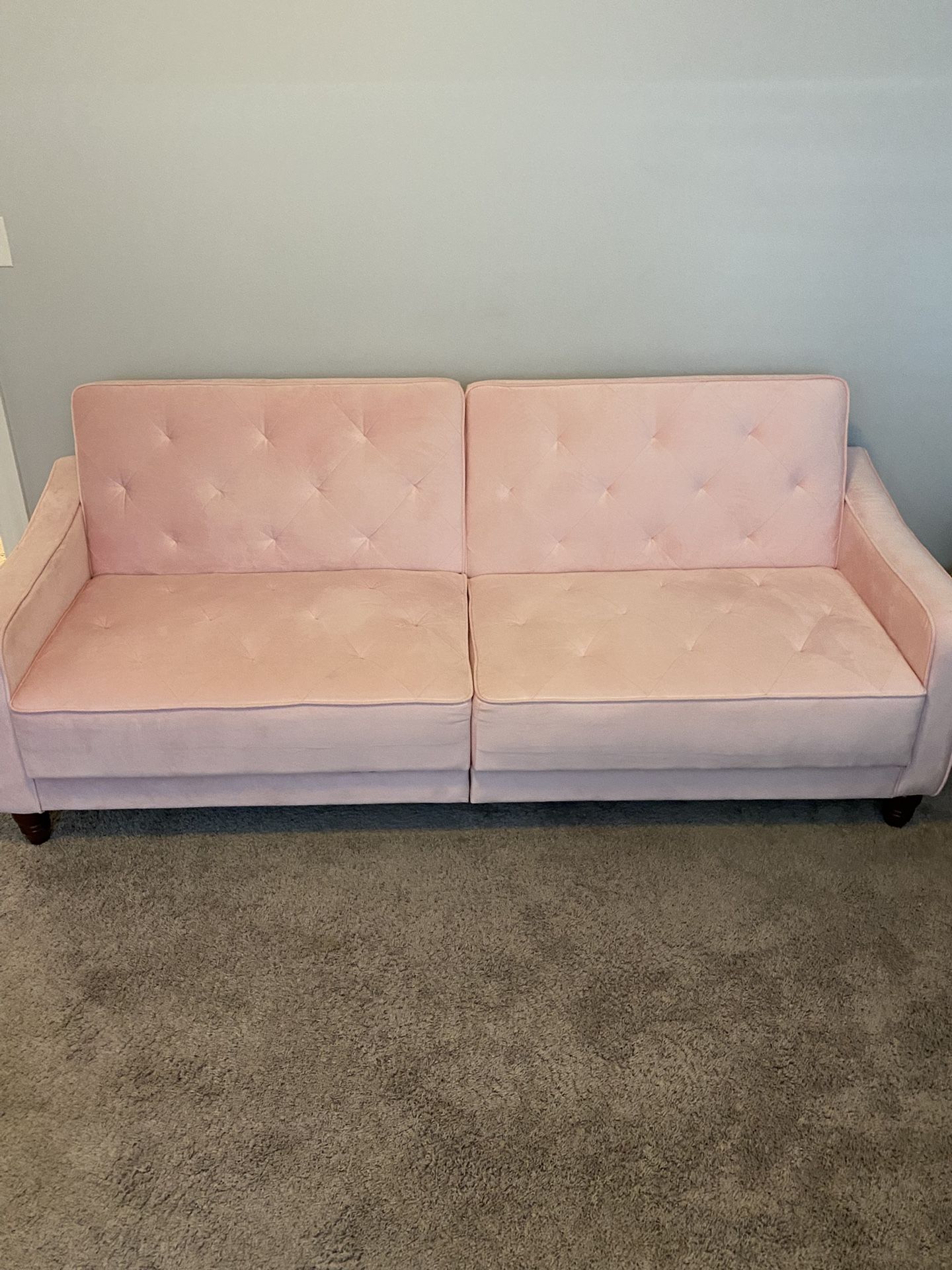 Like New Pink Futon Sofa