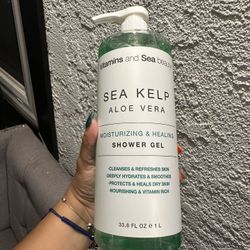 Vitamins & Sea Beauty SEA KELP ALOE VERA Moisturizing Healing BODY WASH 1000ml - NEW $ 25 RARE 