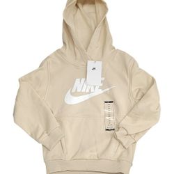Nike Youth Club Fleece Hoodie Size XS Beige FD2988-126 