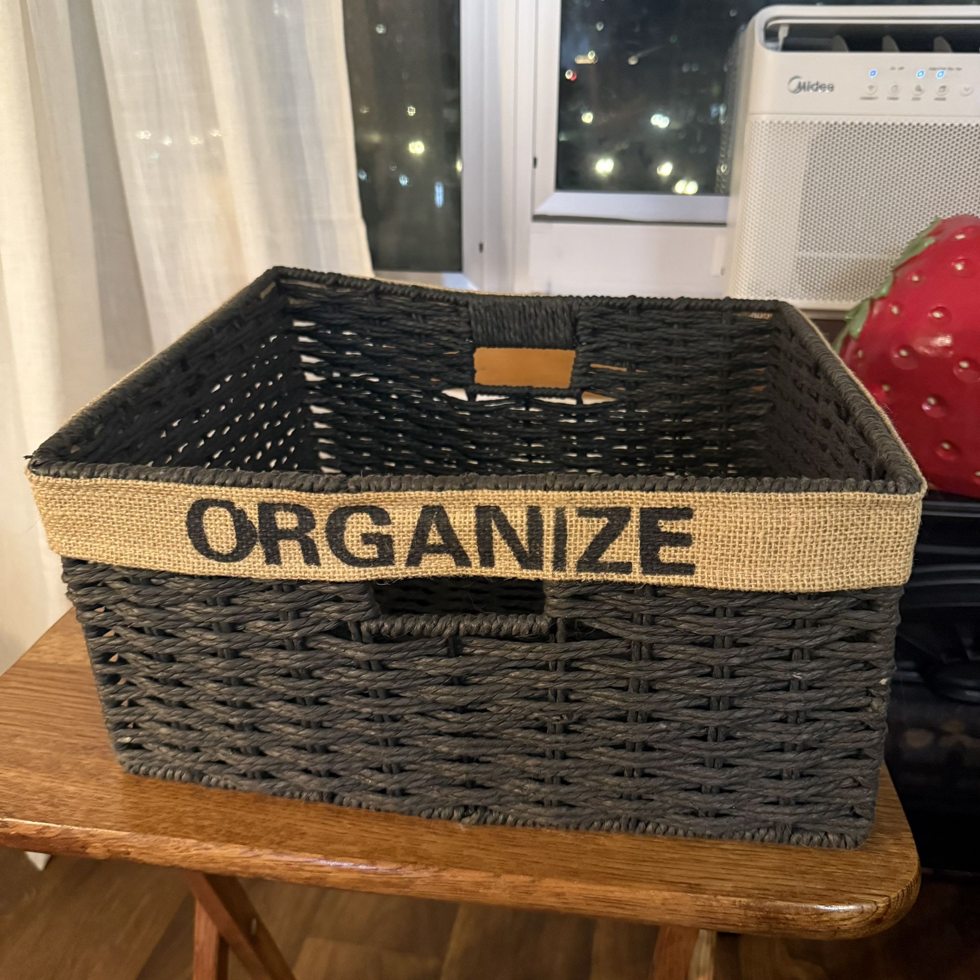 “Organize” Wicker Basket