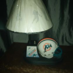 Miami Dolphins Desktop Lamp With Fiber Optic Red And Blue Light's 