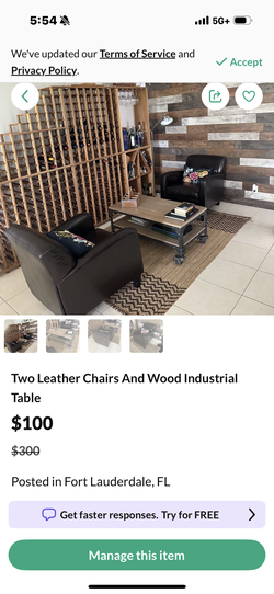 Ikea leather sofas and table