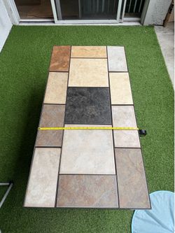 Modern Tile Top Coffee Table With Bottom Rack