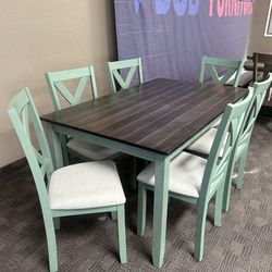 Teal And Brown Dining Kitchen Table 