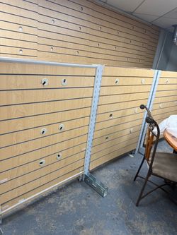 Freestanding Double-Sided Slatwall Gondola Display - Maple Finish