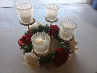 Winter Garland Lighted Centerpiece