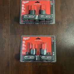 Milwaukee M12 XC 3.0 Twin Pack Batteries $80 Each Or $150 For Both 