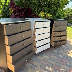 Black Chest 5 Drawer Dresser New