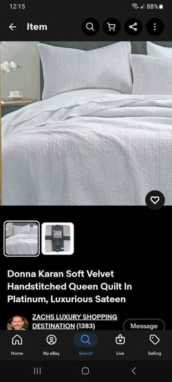 Donna Karan Queen Hand-Stitched Quilt