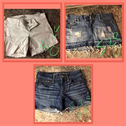 Junior shorts....American Eagle, Hollister....