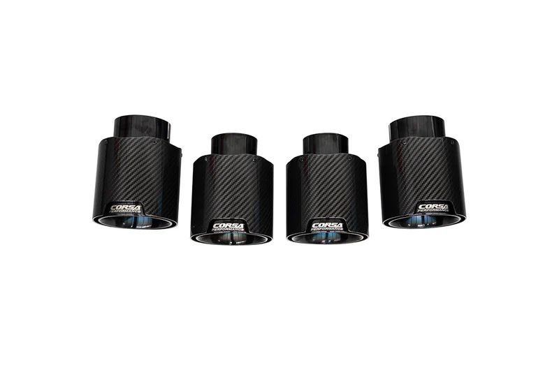 Corsa Performance Replacement Carbon Fiber 4.5 in Quad Tip Kit | 2020-24 Corvette C8 CORSA Systems