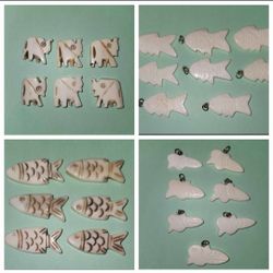 Carved Bone Pendants & Beads