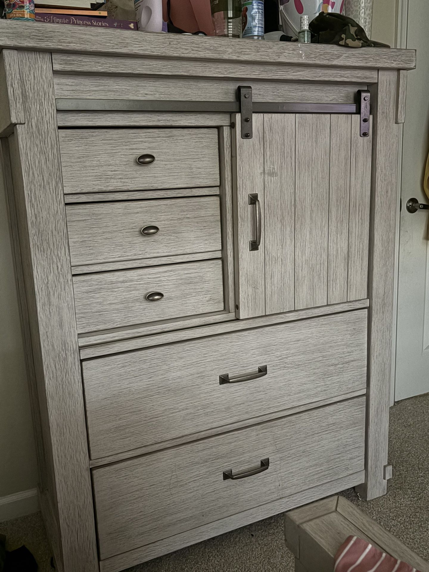 Drawer Chest With Sliding Door