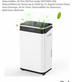 45 Pint Home Dehumidifier with Digital Control Panel