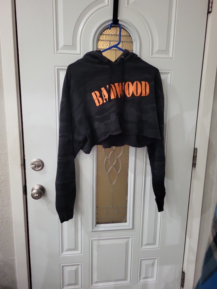 Cropped Black Camo Hoodie