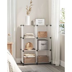 New SONGMICS 6 Cube Storage Organizer with Feet and Rubber Mallet White
